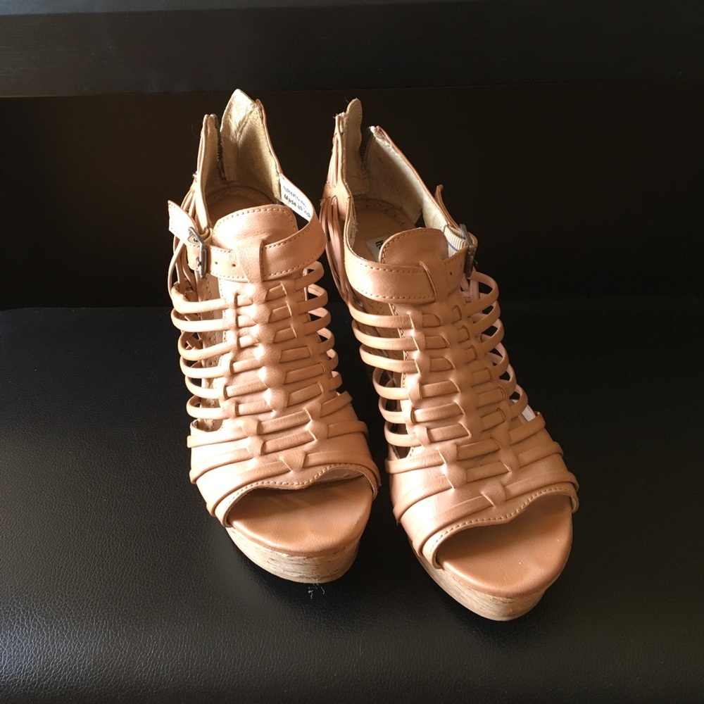 Tan wedges by Not Rated